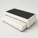 Ver imagem 1 de Bicama Box Solteiro 88x188 com Auxiliar de Espuma - Corino Branco