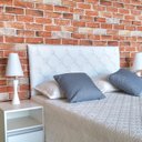 Ver imagem 2 de Cabeceira Estofada Casal Capitonê Corino Branco 140 X 60 cm RBL