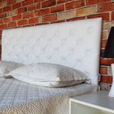 Ver imagem 1 de Cabeceira Estofada Casal Capitonê Corino Branco 140 X 60 cm RBL