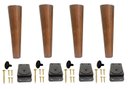 Ver imagem 1 de Kit 4 Pé Palito 20cm Amêndoa Marrom Claro + Chapinha Pvc Inclinada