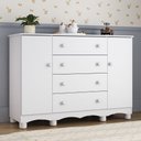 Ver imagem 1 de Cômoda Infantil 125cm 2 Portas e 4 Gavetas Dengo Multimóveis Mp4440 Branco