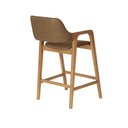 Ver imagem 3 de Banqueta Ruth Jequitibá Natural Madeira Maciça Estrutura Premium Corino Caramelo