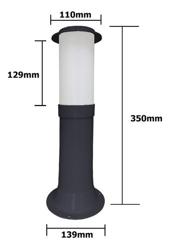 Poste Balizador Luminária Sítio Jardim 35cm Marrom Kit 6 - 3