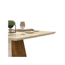 Ver imagem 6 de Mesa de Jantar Gris Quadrada 4 Lugares com Vidro Tronco Ripado / Creme 90x90 cm - DJ Móveis