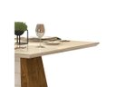 Ver imagem 6 de Mesa de Jantar Gris Quadrada 4 Lugares com Vidro Tronco Ripado / Creme 90x90 cm - DJ Móveis