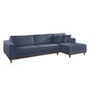 Ver imagem 2 de Sofá Cronos 03 Metros Chaise Lado Direito Meu Sofá Online A259 Linho Azul