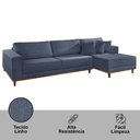 Ver imagem 4 de Sofá Cronos 03 Metros Chaise Lado Direito Meu Sofá Online A259 Linho Azul