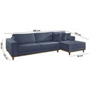 Ver imagem 3 de Sofá Cronos 03 Metros Chaise Lado Direito Meu Sofá Online A259 Linho Azul
