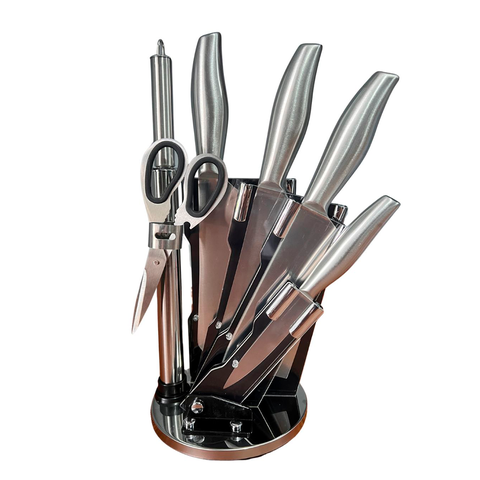 Conjunto de Facas 7 Peças com Suporte - Aço Inoxidável, Cabo Ergonômico, Ultra Afiado - para Cozinha