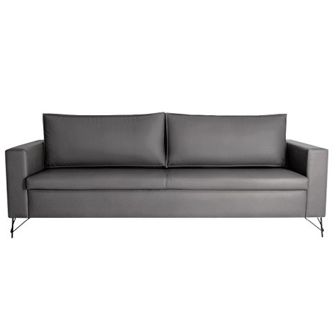 Sofá Decorativo 2 Lugares 190 CM Denmark Veludo Cinza Com Pés Preto - Gran Belo