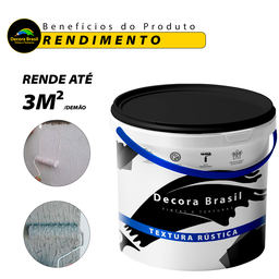 Textura Rústica Revestimento de Parede Decora Brasil - 3.6l - Quartzo Areia - 2