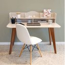 Ver imagem 2 de Mesa Escrivaninha com Nichos Sofia Cedro / Off White