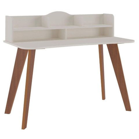 Mesa Escrivaninha com Nichos Sofia Cedro / Off White