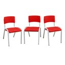 Ver imagem 2 de Kit 3 Cadeiras Infantil Iso Vermelha Brinquedoteca Escolas Ecomhome