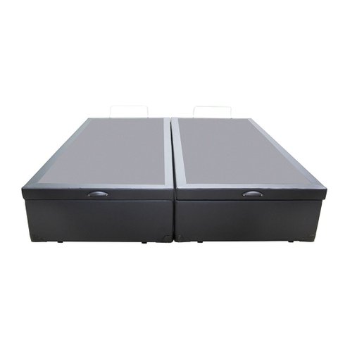 Base Box Bau Casal Bipartido Premium Santo Box Sintético 47x138x188:cinza