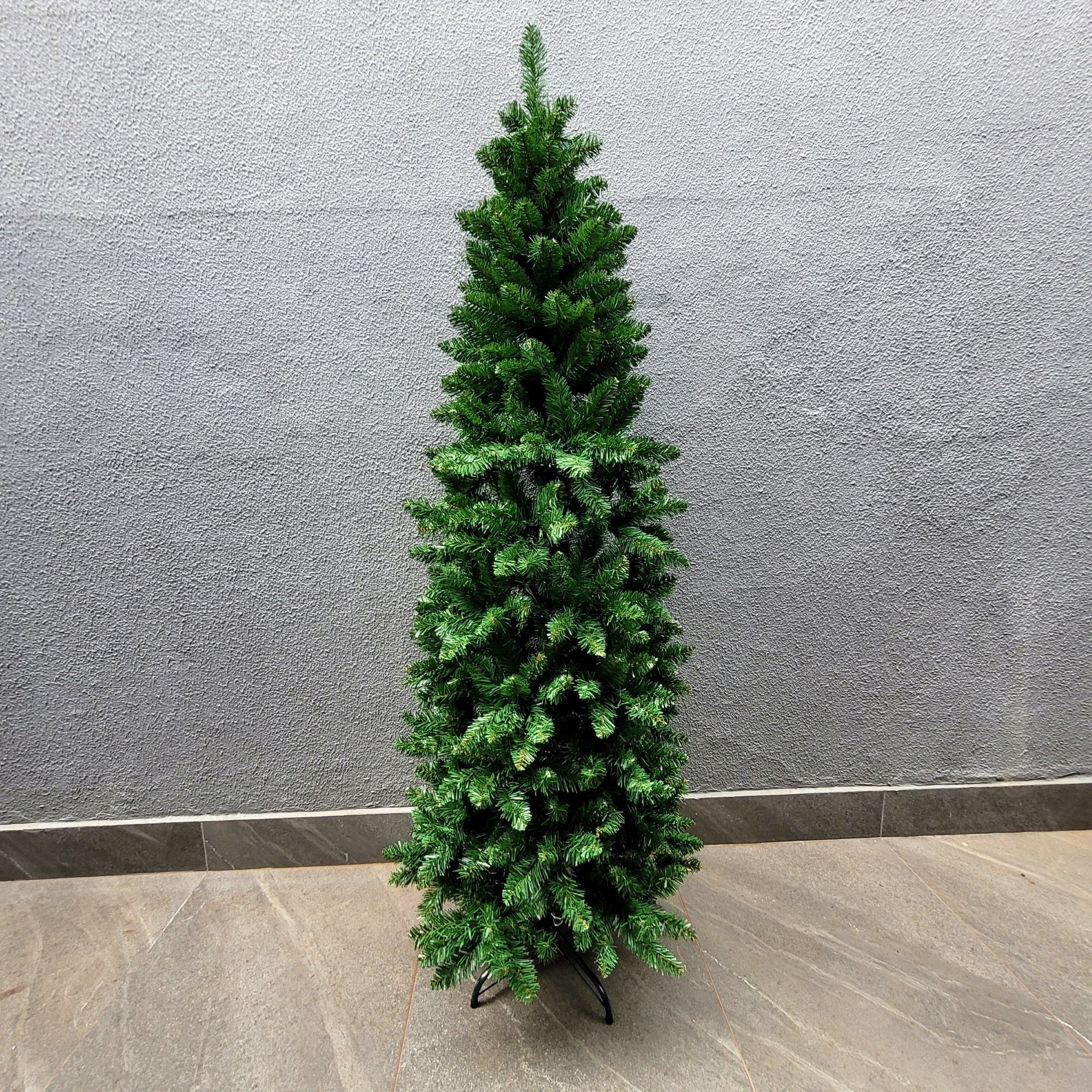 Árvore de Natal 180x70cm Verde Slim com Pisca de Led