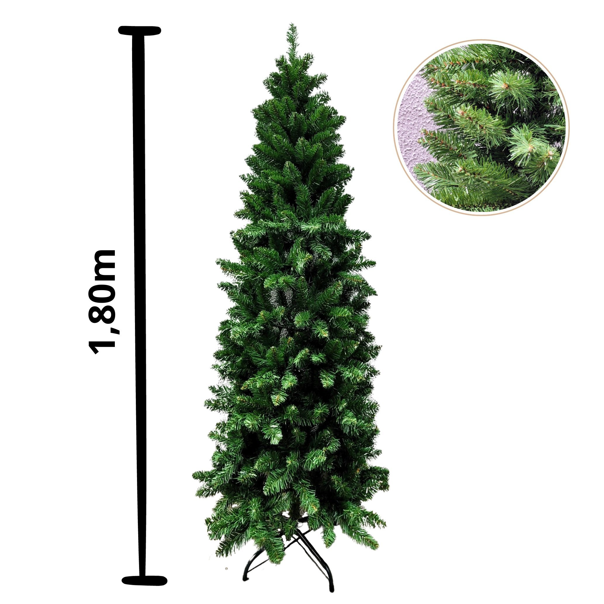 Árvore de Natal 180x70cm Verde Slim com Pisca de Led - 2