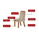 Ver imagem 7 de Sala de Jantar Mesa Nuance 110cm Redonda Tampo Vidro/MDF com 4 Cadeiras Riviera Cinamomo Yescasa