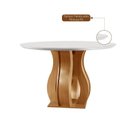 Ver imagem 7 de Sala de Jantar Mesa Nuance 110cm Redonda Tampo Vidro/MDF com 4 Cadeiras Monaco Cinamomo Yescasa