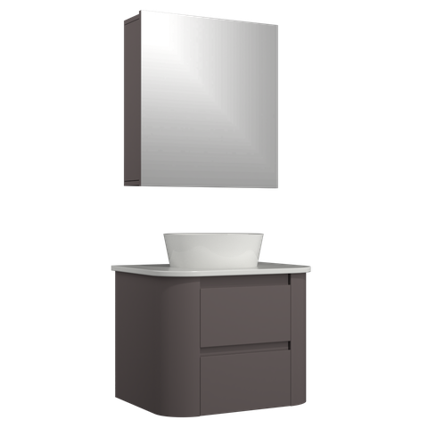 Conjunto Gabinete Suspenso para Banheiro Estela 2g 60cm