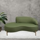 Ver imagem 1 de Sofá Curvo 3 Lugares 180cm Braço Esq. Thommy Pés Ouro Linho Verde Claro - Nexta Casa