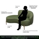 Ver imagem 4 de Sofá Curvo 03 Lugares 180cm Braço Esquerdo Thommy Pés Ouro Fosco Linho Verde Claro - Casaepoltrona