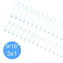 Wire-o Garra Duplo Anel 9/16" 110 Fls A4 3x1 Branco 100 Und - 2