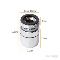 Bico Arejador Articulável Latão Cromado Rosca Macho 23mm - 2