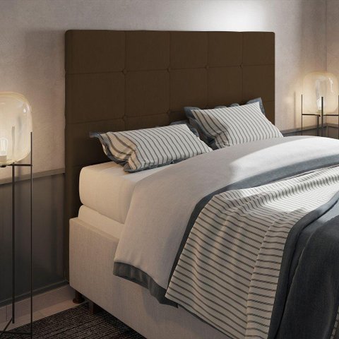 Cabeceira Cama Box King 195cm Suede Marrom