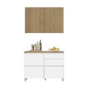 Ver imagem 1 de Cozinha Modulada 100% Mdf 2 Peças Nesher Rainha Branco Marrom