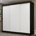 Ver imagem 1 de Guarda-Roupa Casal Madesa Kansas 3 Portas de Correr 3 Gavetas Preto/Branco Cor:Preto/Branco