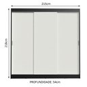 Ver imagem 3 de Guarda-Roupa Casal Madesa Kansas 3 Portas de Correr 3 Gavetas Preto/Branco Cor:Preto/Branco
