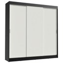Ver imagem 2 de Guarda-Roupa Casal Madesa Kansas 3 Portas de Correr 3 Gavetas Preto/Branco Cor:Preto/Branco