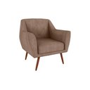 Ver imagem 1 de Poltrona Cadeira Decorativa Escritório Veneza Matrix Marrom