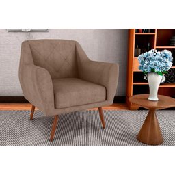 Poltrona Cadeira Decorativa Escritório Veneza Matrix Marrom - 4