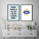 Ver imagem 2 de kit 2 Quadros Olho Grego Andar Com Fé 33x24cm:Madeira preta