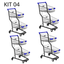 Ver imagem 1 de Kit 04 Carrinhos de Compras Supermercado Lojas Reforçado 90l
