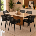 Ver imagem 2 de Kit 4 Cadeiras de Jantar Suits Design Moderno com Braço - Preto