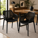 Ver imagem 5 de Kit 4 Cadeiras de Jantar Suits Design Moderno com Braço - Preto