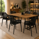 Ver imagem 3 de Kit 4 Cadeiras de Jantar Suits Design Moderno com Braço - Preto
