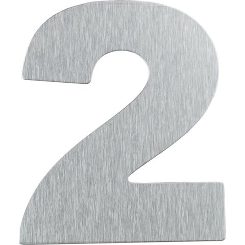 Número Residencial em Alumínio Composto Escovado 125mm Nº 2 - Pr3001/2 - Pincéis Atlas Pinceis Atlas