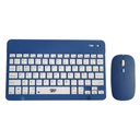 Ver imagem 1 de Kit Teclado e Mouse sem Fio A6732 Azul Escuro Conexão Recarregável Ultra Fino Cor:azul Escuro