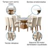 Conjunto de Mesa Sala de Jantar Mônaco com 8 Cadeiras Carvalho/Off White/Bege Quadrada 1,36m Dobu - 4