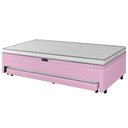 Ver imagem 1 de Cama Box Conjugada Solteiro 88x188 c/ Baú e Cama Auxiliar Maya Rosa