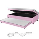 Ver imagem 2 de Cama Box Conjugada Solteiro 88x188 c/ Baú e Cama Auxiliar Maya Rosa