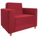 Ver imagem 1 de Poltrona Decorativa Denver Suede Vermelho - Doce Sonho Móveis