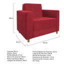 Ver imagem 4 de Poltrona Decorativa Denver Suede Vermelho - Doce Sonho Móveis