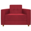Ver imagem 3 de Poltrona Decorativa Denver Suede Vermelho - Doce Sonho Móveis