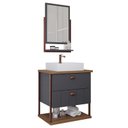 Ver imagem 1 de Gabinete de Banheiro Uni com Cuba e Espelheira 60cm Titanium/freijo - Mgm