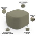 Ver imagem 4 de Kit 2 Puffs Decorativos Orgânico para Living Quarto 70cm Doha W01 Bouclê Verde Oliva - Lyam Decor